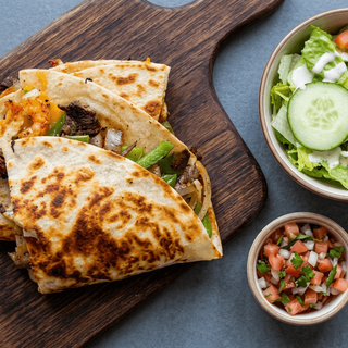 Steak with Shrimp Quesadilla