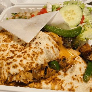Steak with Chicken Quesadilla