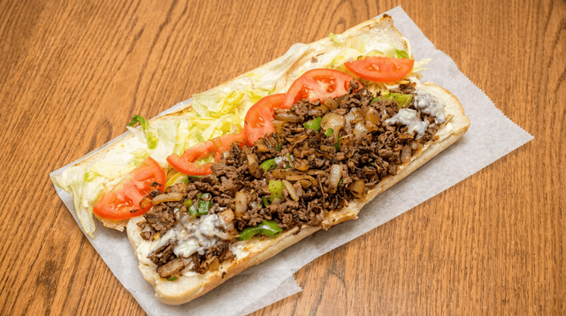 8" Chicken Cheesesteak Sub.